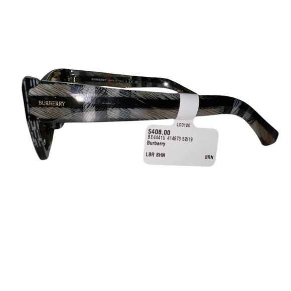 BURBERRY Cat Eye Dark Brown Check Sand Sunglasses BE4441U | Authentic | NWT - Picture 8 of 10